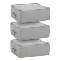 AUFBEWAHRUNGSTASCHE S 3er Set Hellgrau - Hellgrau, Textil (45/18/35cm) - SVITA