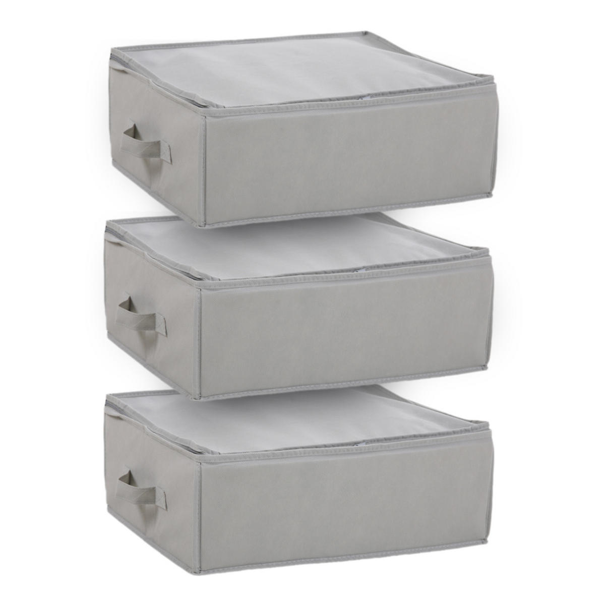 AUFBEWAHRUNGSTASCHE S 3er Set Hellgrau - Hellgrau, Textil (45/18/35cm) - SVITA