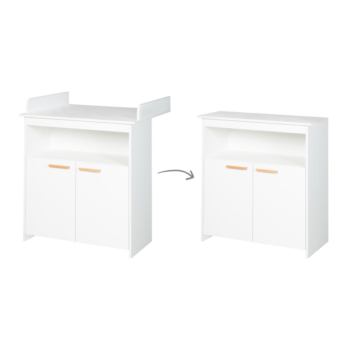 BABYZIMMER-SET Anton 2-teilig - Weiß, Holzwerkstoff (78.5/80/142cm) - Roba