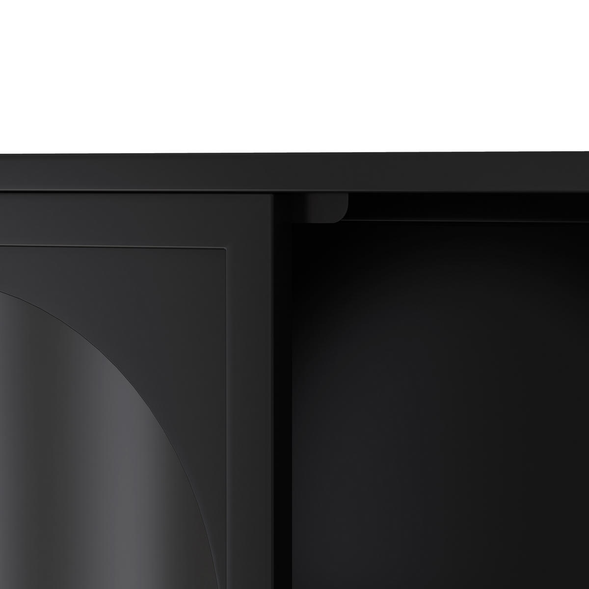HÄNGESCHRANK DE-38130 120/23/70 cm mit 4 Glastüren Schwarz - Schwarz, Metall (120/70/23cm) - ComfortXL