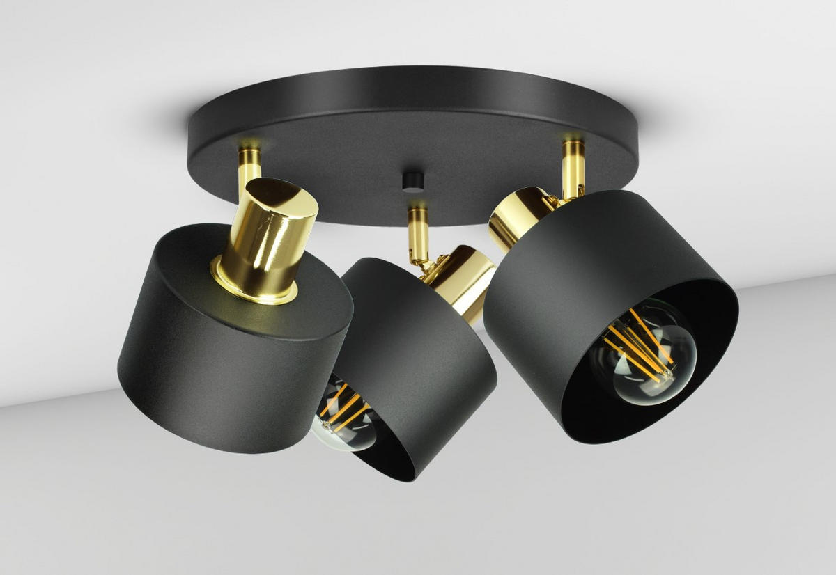 DECKENLEUCHTE BLACKSPOT - Goldfarben/Schwarz, Metall (30/30/20cm) - kiki design