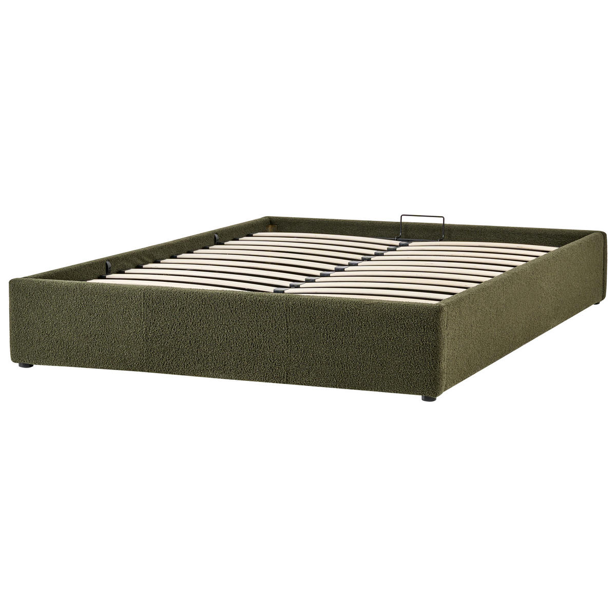 BETT Bouclé 160/200 cm Dunkelgrün Dinan - Grün, Textil (160/200cm) - Beliani