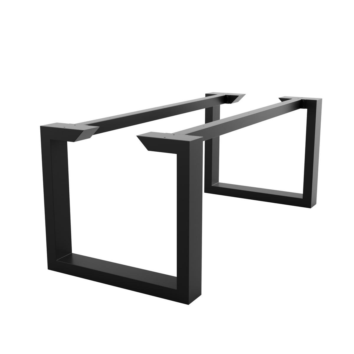 TISCHBEINE Eta Epox Extreme Metall Schwarz 200/80/72 cm - Schwarz, Metall (80/72/200cm) - Metalo Pro