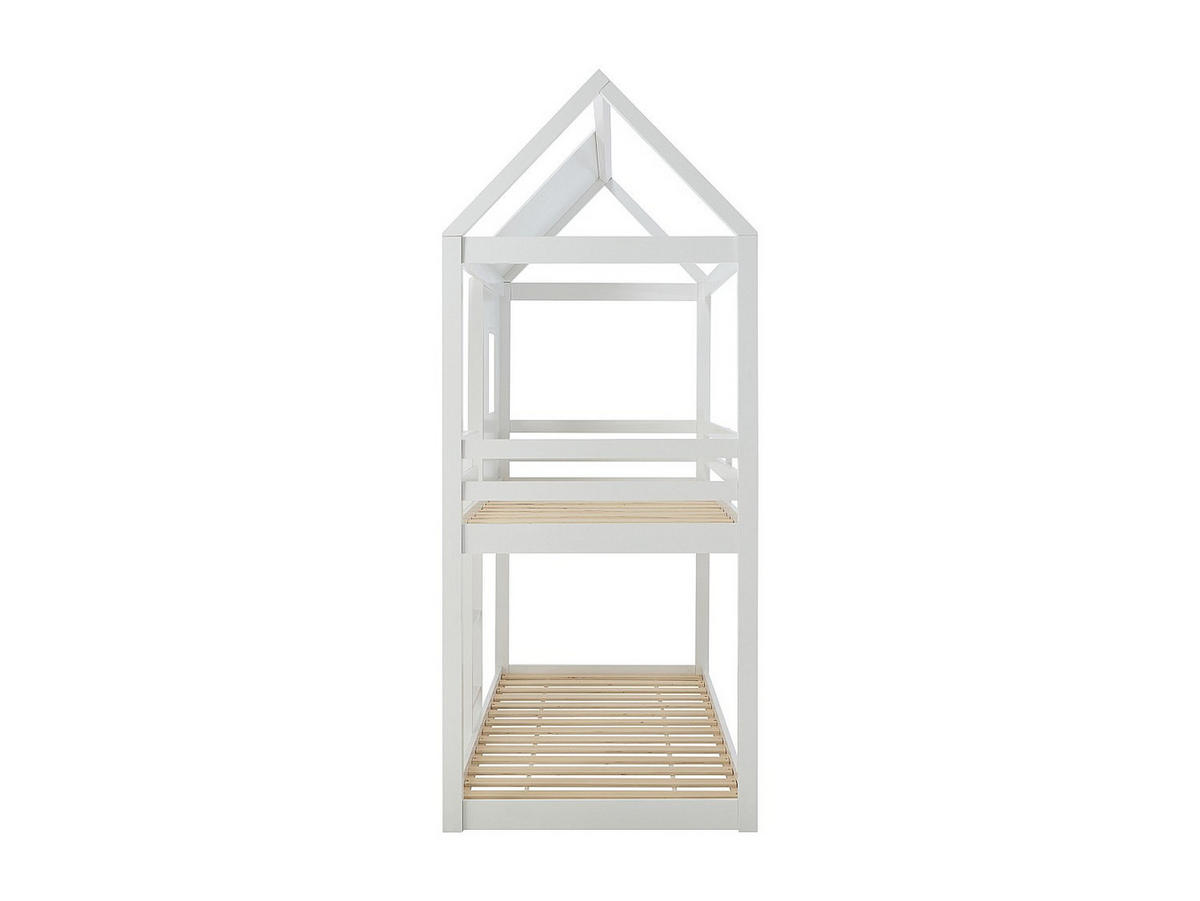 HAUSBETT - 2 Personen - Holz, Platte, Holz, Platte - Weiß - - Weiß, Holz (90/190cm) - Vente-Unique