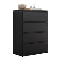 MODERNE Sideboard HANA M4 70 Schwarz matt - Schwarz, Holzwerkstoff (70/97/40cm) - Lookway