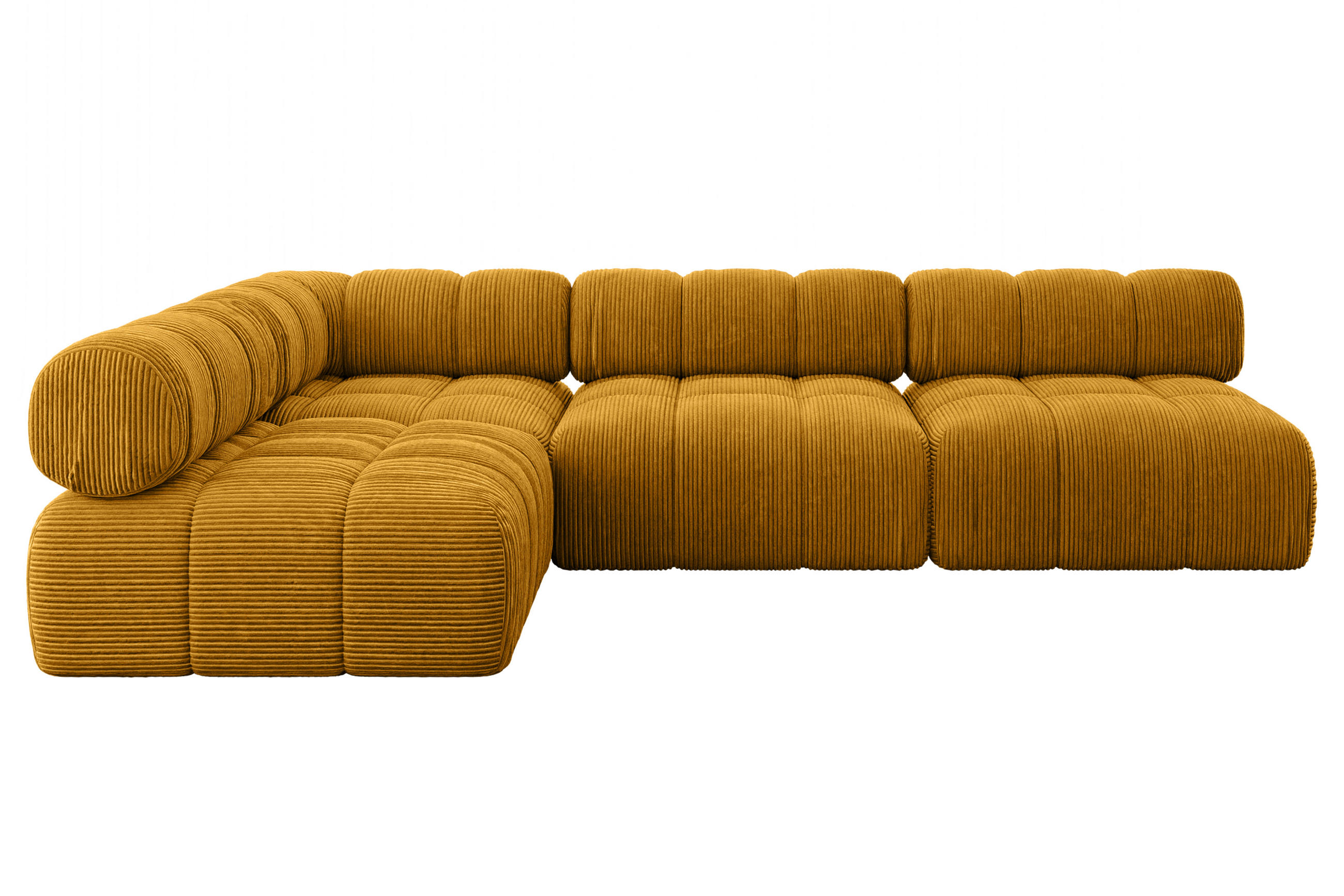 ECKSOFA modulares Sofa Samaro-L2 - 285x190x70 cm Senfgelb Cord - Currygelb, Holzwerkstoff/Textil (285/190cm) - ALTDECOR