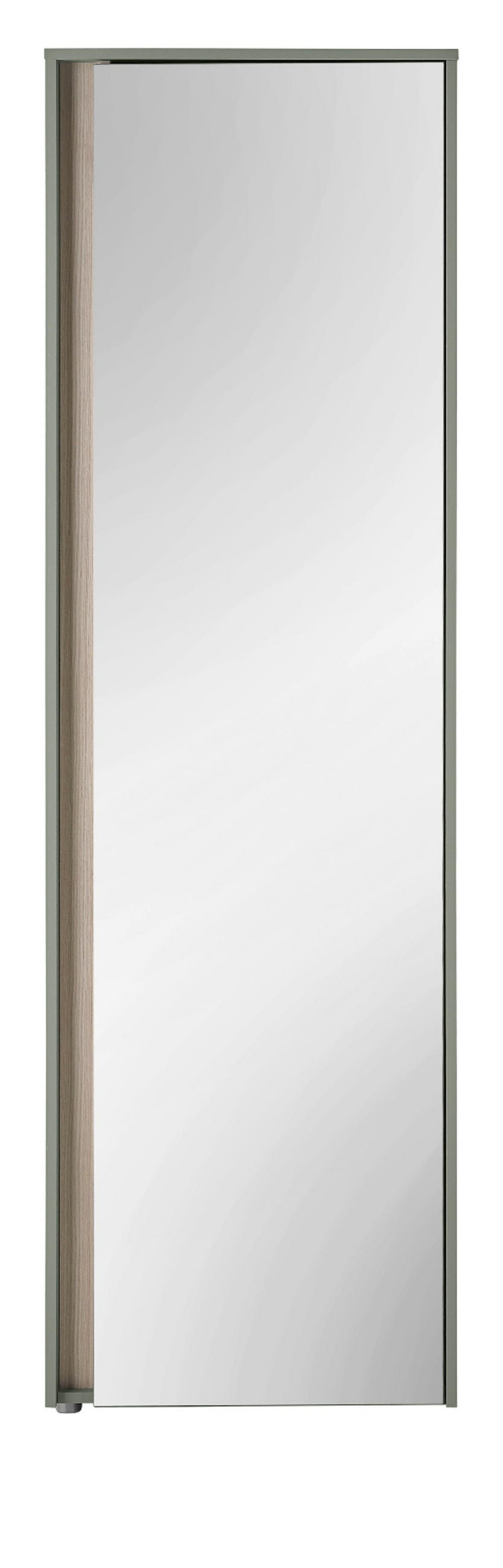 GARDEROBENSCHRANK in Salbei Grün mit Eiche, Flurschrank mit Spiegel, 60 x 200 cm - Salbeigrün/Eichefarben, Glas/Holz (60/200/40cm) - Furn.Design