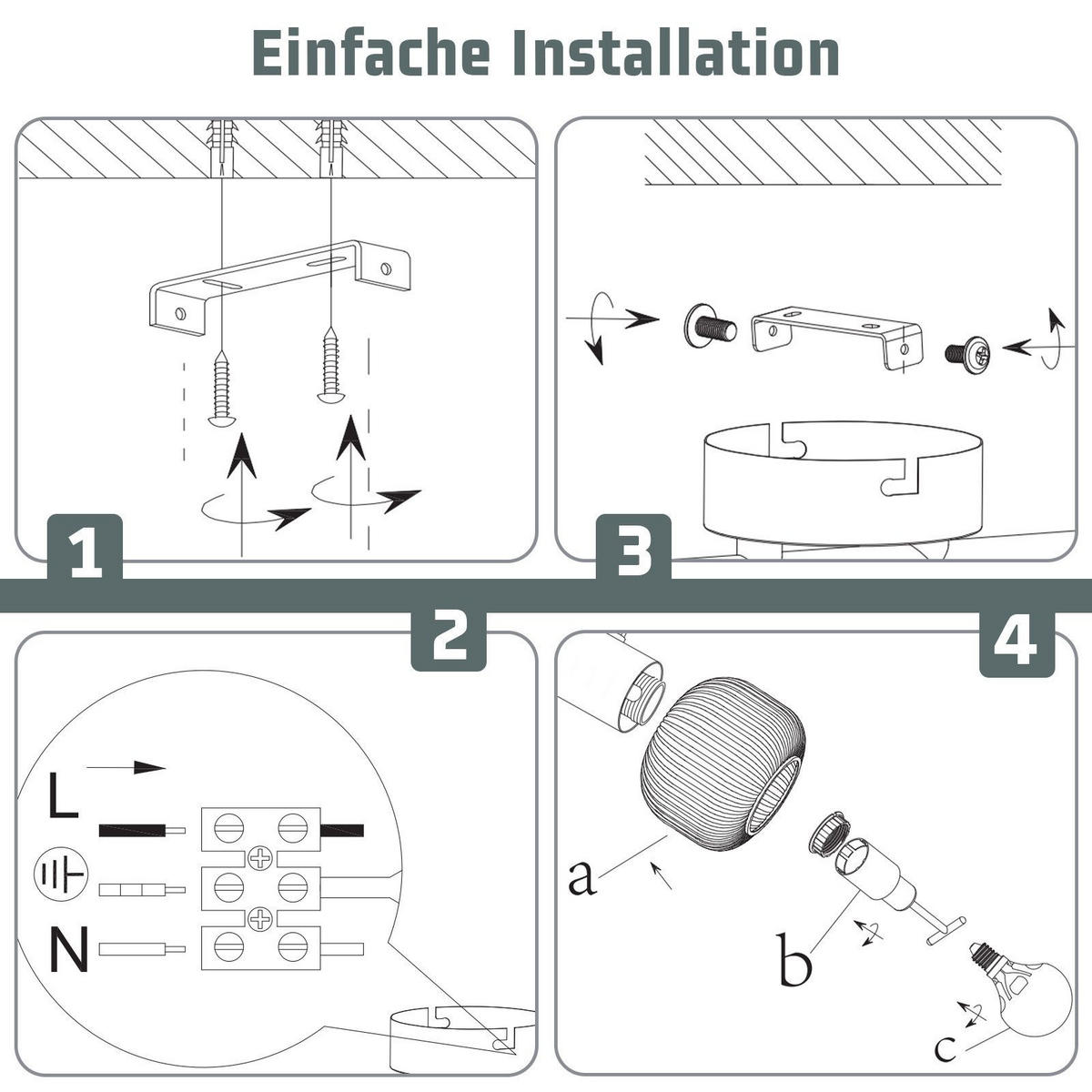 DECKENSTRAHLER Leuchtar 10/13/12.5 cm - Schwarz, Metall (12.5/10/13cm) - ZMH