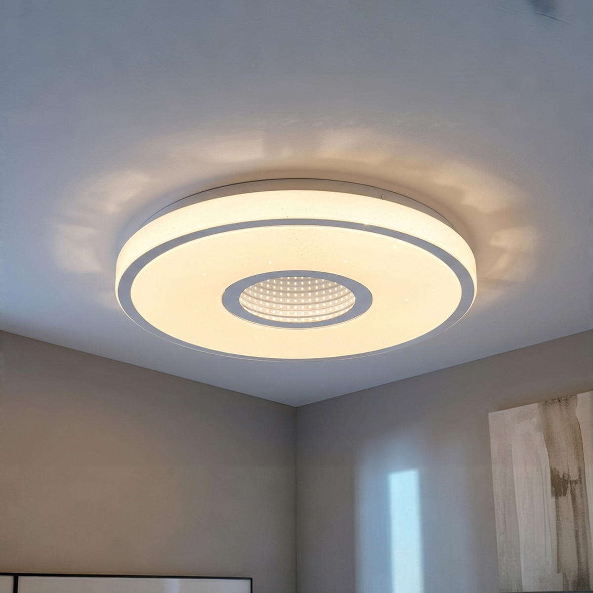LED DECKENLEUCHTE Metall Weiß - Weiß, Metall (38/38/6.5cm) - Globo Lighting