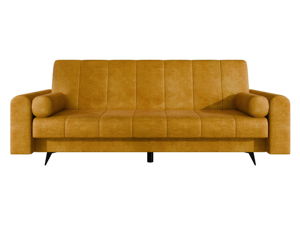 SCHLAFSOFA Zuri - Currygelb/Schwarz, Holz/Textil (240/93/91cm) - MIRJAN24