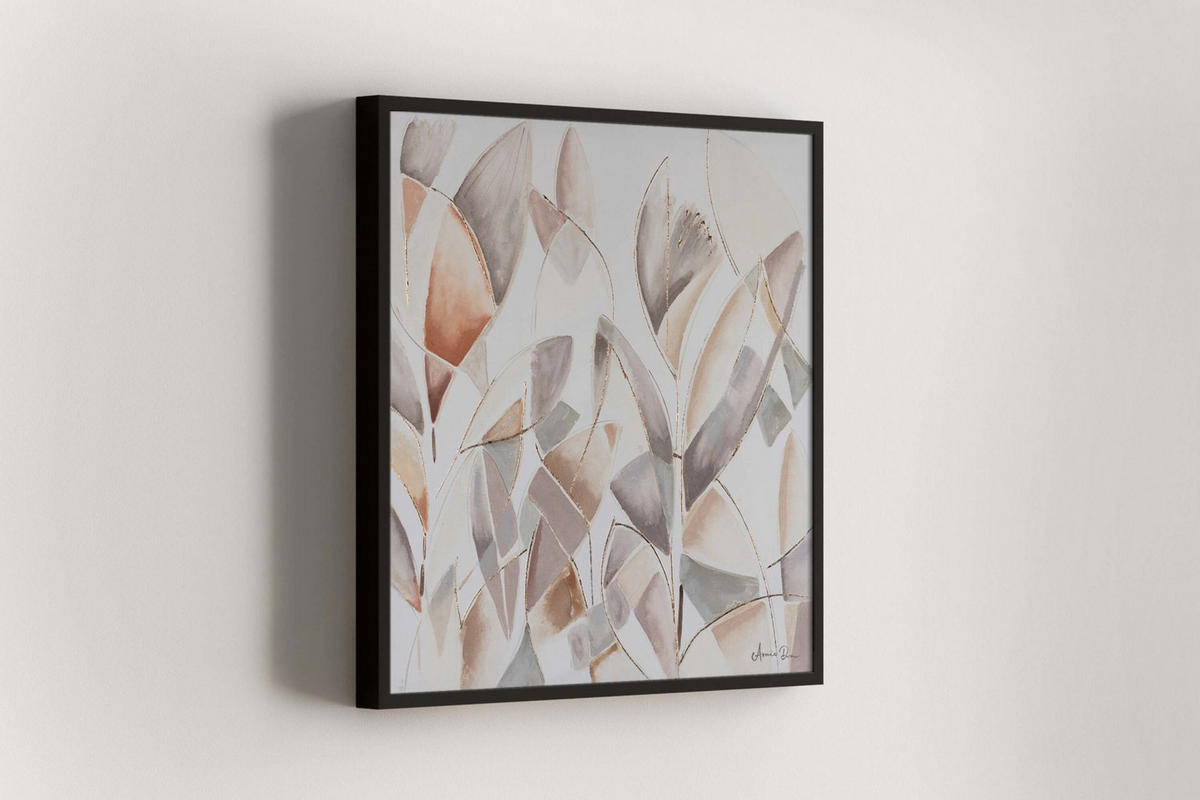 ACRYLBILD HANDGEMALT 80/80 cm - Taupe/Grau, Holz/Textil (1.3/80cm) - KUNSTLOFT