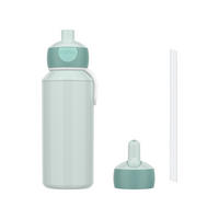 POP-UP TRINKFLASCHE + FLIP-UP ERSATZDECKEL Campus Cool Mint 400 ml - Mintgrün, Kunststoff (0.4L) - Mepal