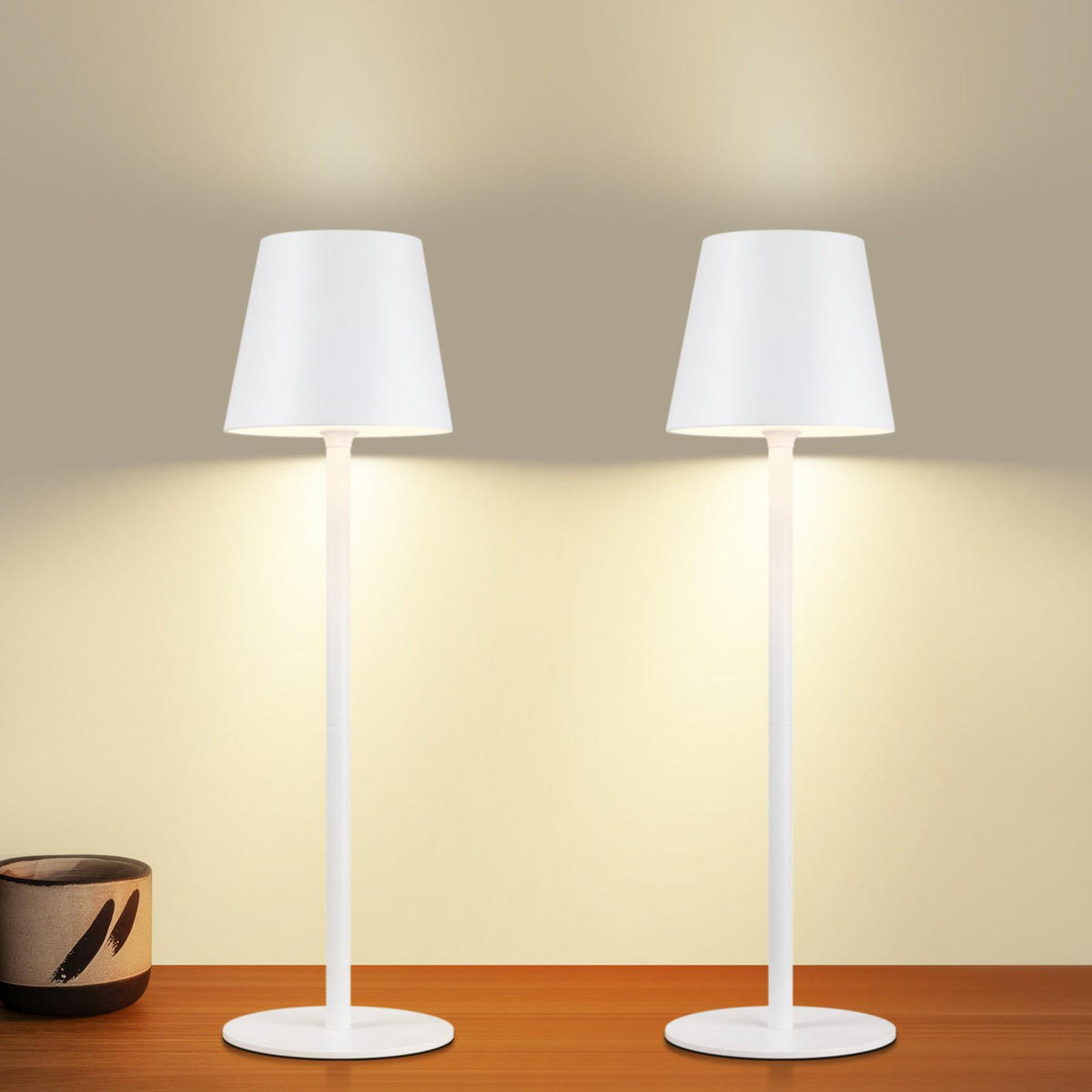 LED-TISCHLEUCHTE Osnabrück(2er-set) 11/11/37.5 cm - Weiß, Metall (11/11/37.5cm) - Nettlife