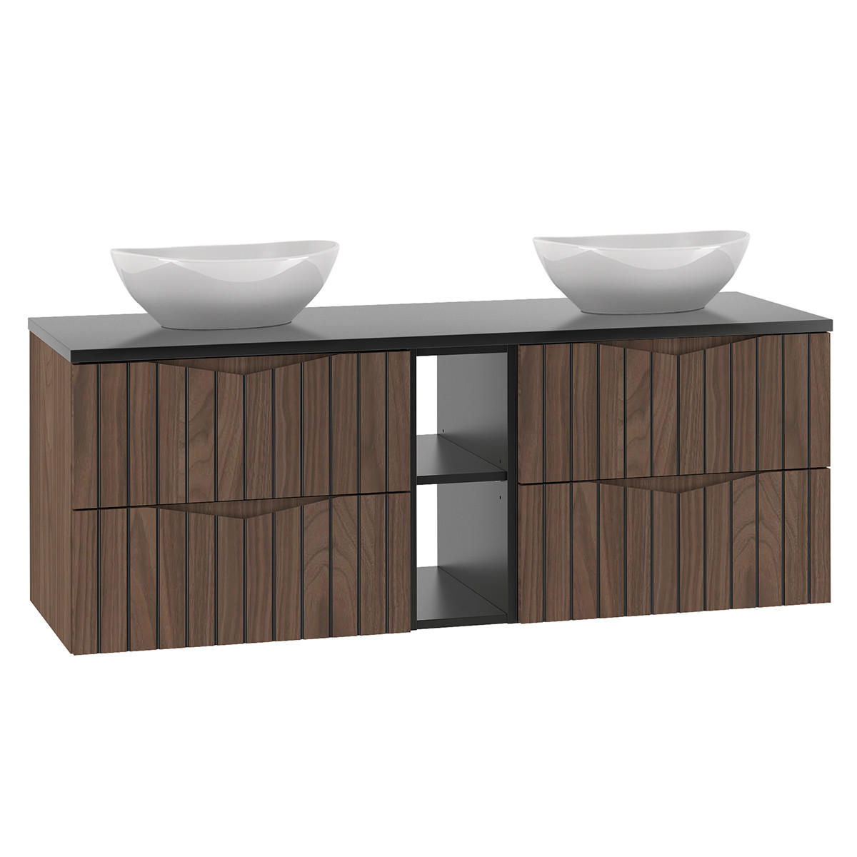 Thumbnail - Petits-meubles Badmöbel, Schwarz, Holzwerkstoff, 140.6x52.2x46.5 cm, Badezimmer, Badmöbelsets & Badmöbelserien, Badmöbel...