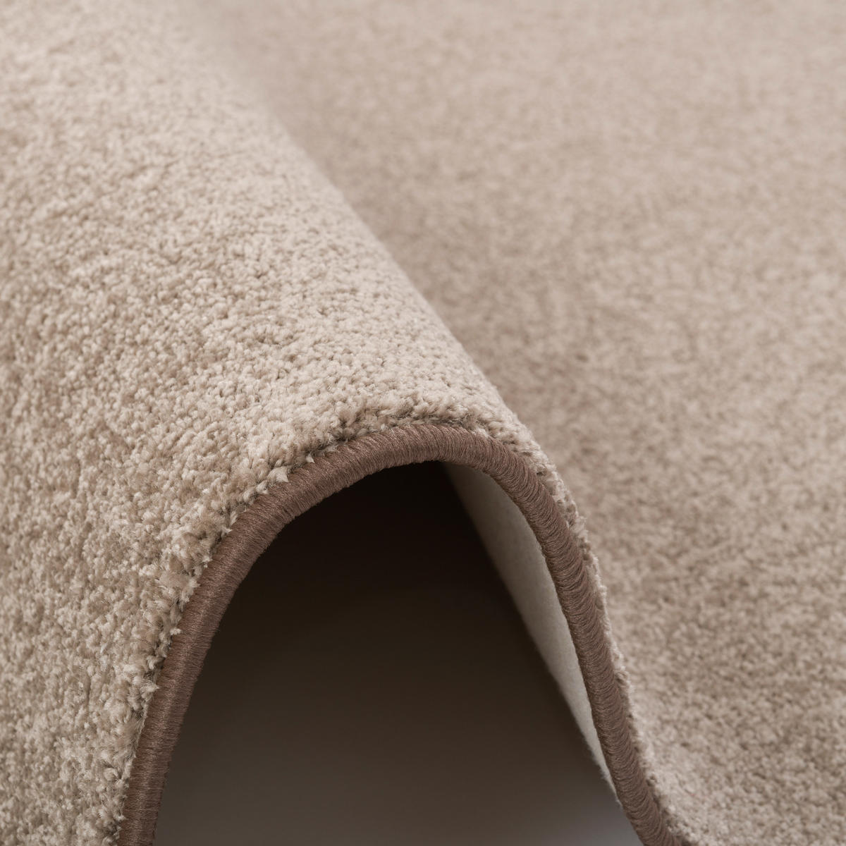 HOCHFLOR VELOURS TEPPICH LUNA - Taupe, Textil (160/160cm) - Snapstyle