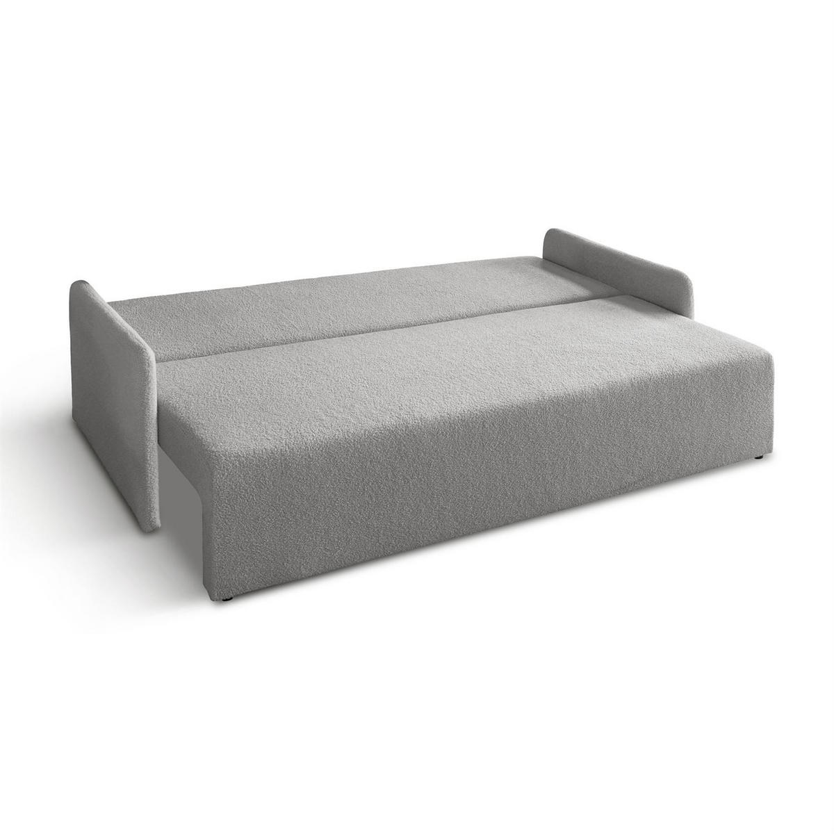 Schlafsofa CUDDLE mit Schlaffunktion und Bettkasten, Quelle 83 - Hellgrau, Textil (207/90/90cm) - Lookway