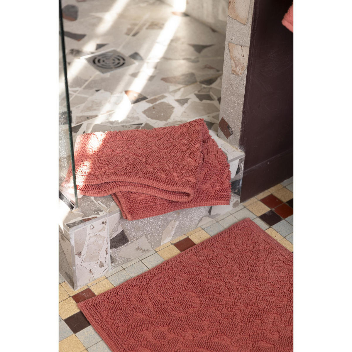 BADEMATTE Gilda sein 54 x 110 cm - Multicolor, Textil (54/110cm) - Vivaraise