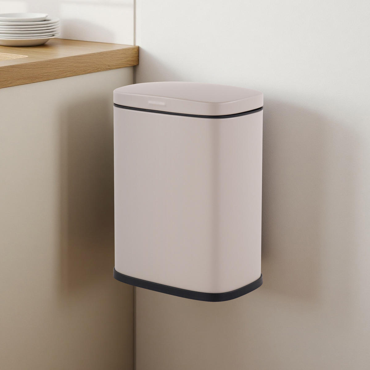 KOSMETIKEIMER - Beige, Kunststoff/Metall (18/25/15cm) - Relaxdays