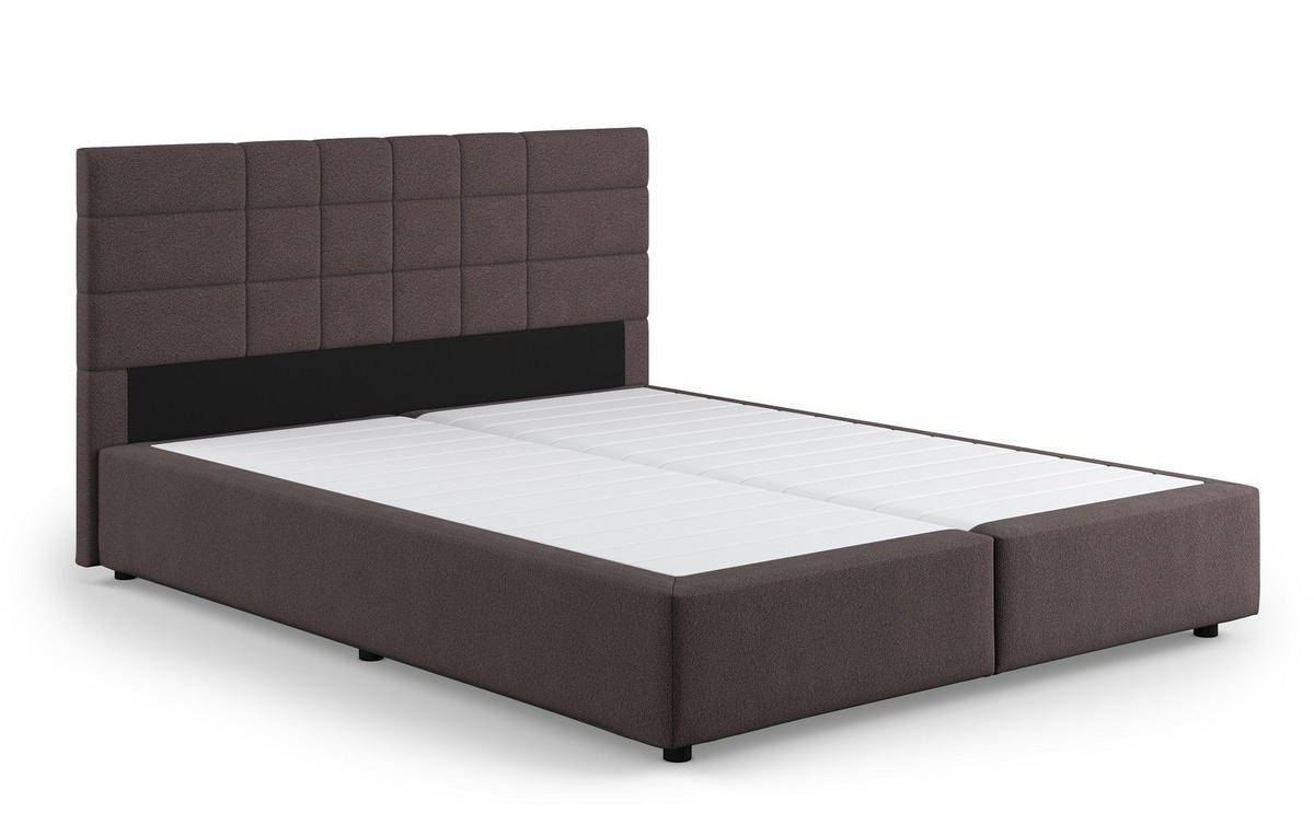 BOXBETT 140/160/180x200 – inkl. Topper, 7‑Zonen Taschenfederkern-Matratze, New York-Stoff - Anthrazit/Schwarz, Holz/Kunststoff (140/200cm) - Cotta