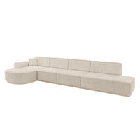 ECKSOFA Ottomane Links ARRIO-L3 - 413x171x83 cm Beige - Beige, Holzwerkstoff/Textil (413/171cm) - ALTDECOR