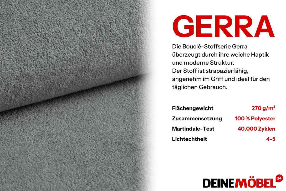 BOXBETT GINA 100/200 in Boucle Hellgrau H3 - Hellgrau, Holz/Holzwerkstoff (100/200cm) - Deine Möbel 24
