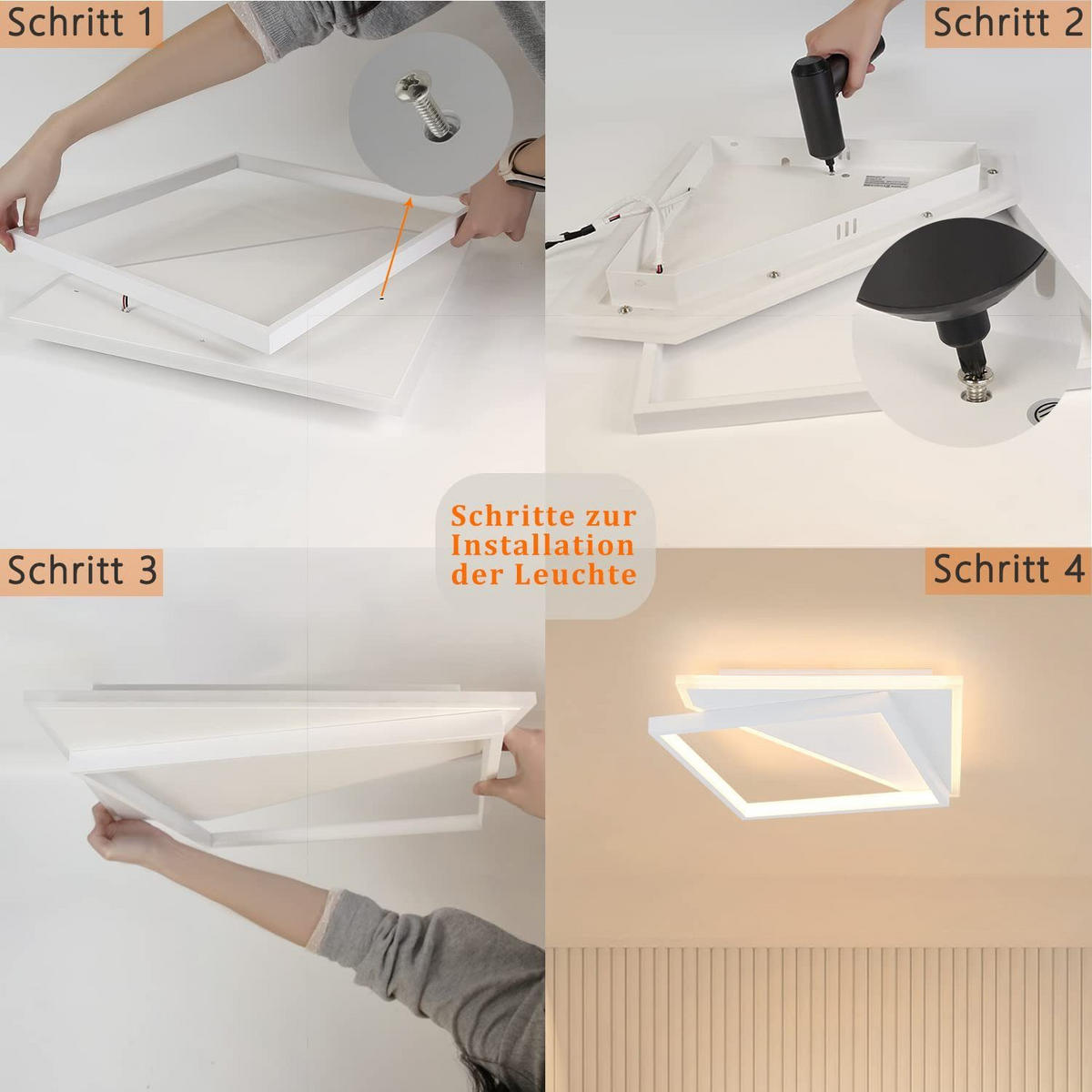 LED-DECKENLEUCHTE Halsgrimm 35.0/5.5/35.0 cm - Weiß, Metall (35/35/5.5cm) - ZMH