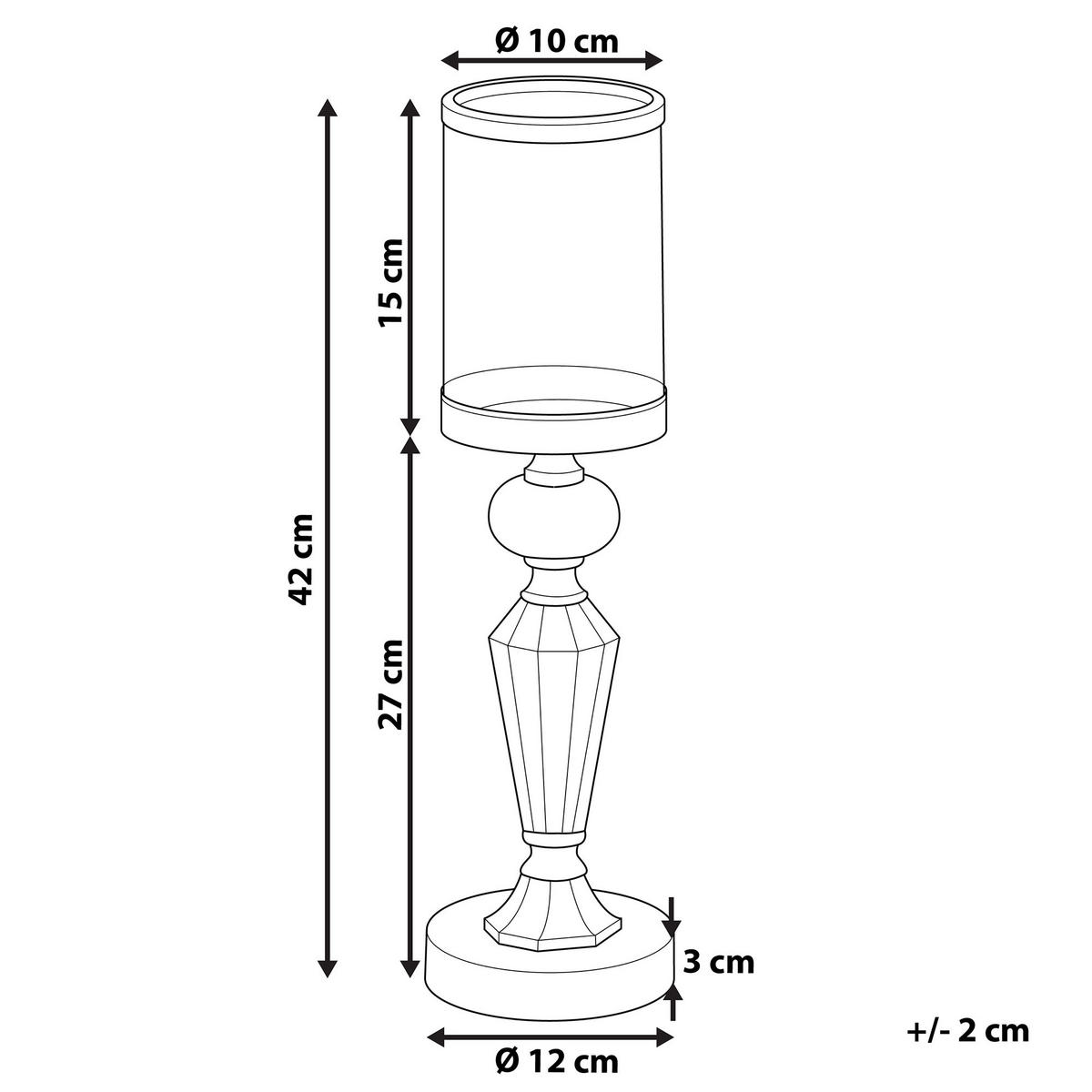 KERZENSTÄNDER Silber Bonao - Silberfarben, Glas (12/42/12cm) - Beliani