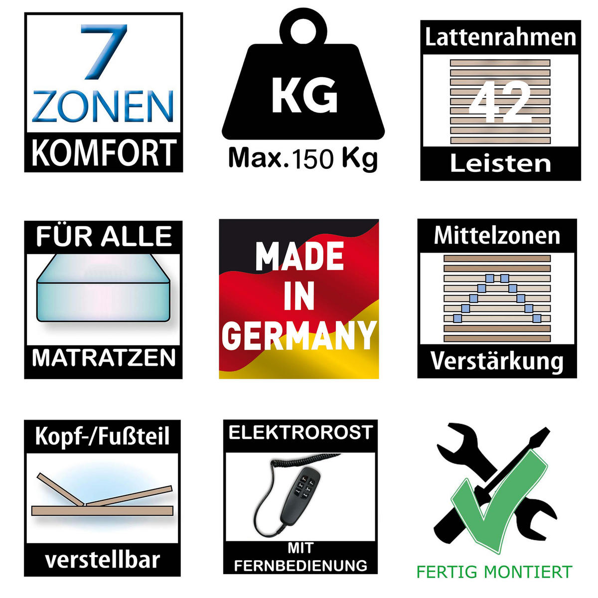 LATTENROST Move, elektrisch verstellbar, Größe: 120x200 - Braun, Holz (120/200cm) - Betten-ABC