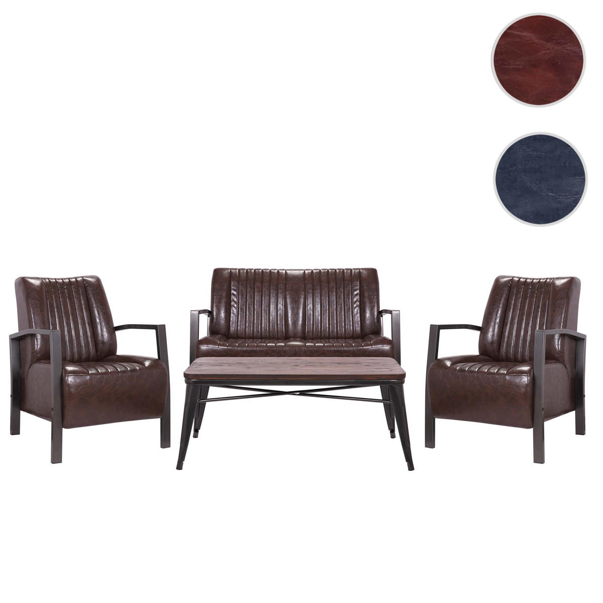 WOHNZIMMER-SET Braun, Schwarz - Schwarz/Braun, Textil (127/86/72cm) - MCW