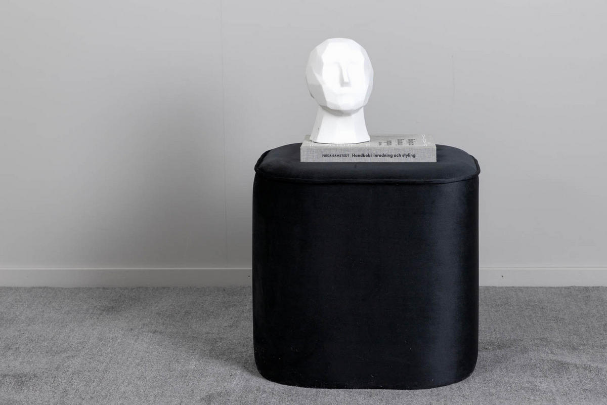 POUF Velour schwarz - Schwarz, Holzwerkstoff (44/41/44cm) - ebuy24