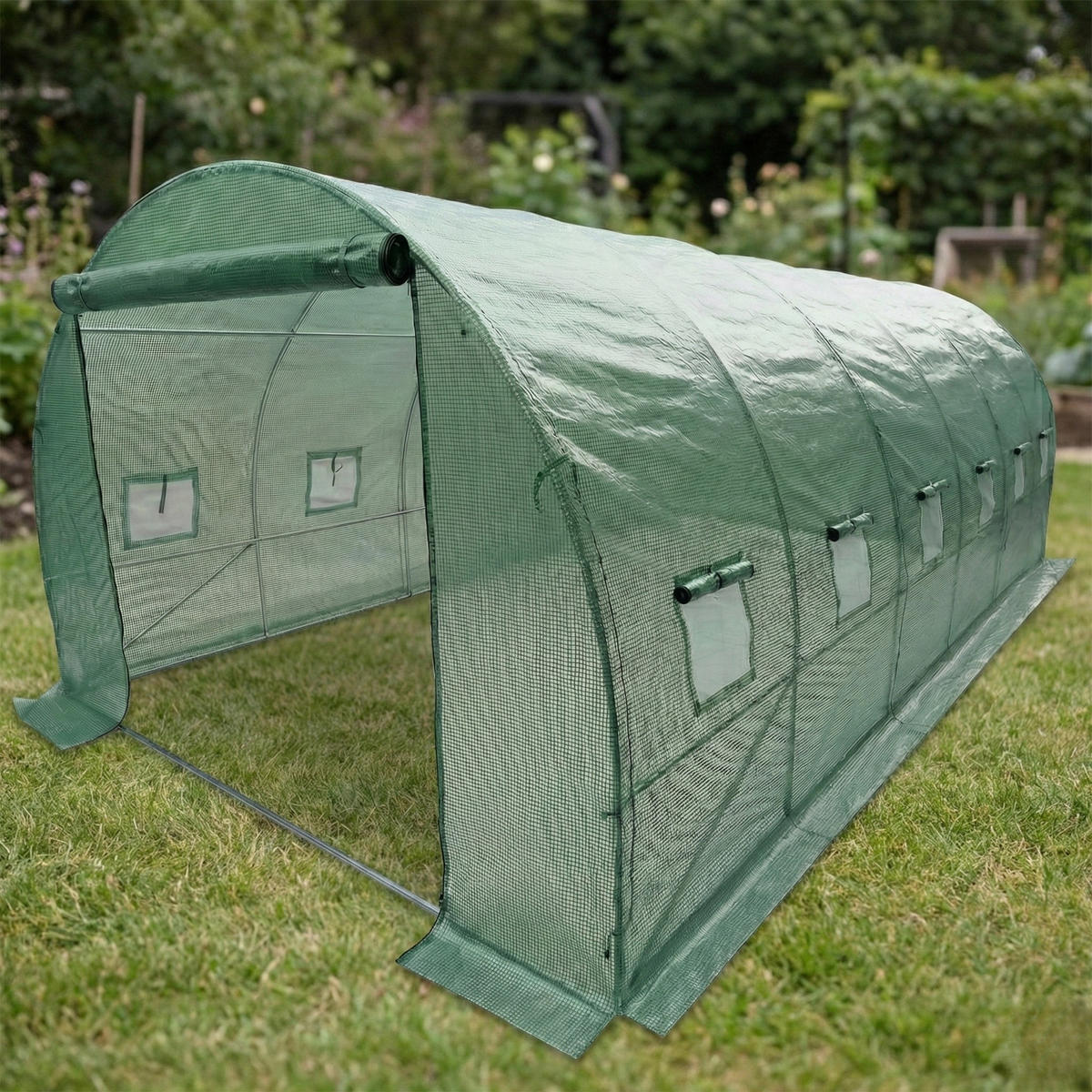 FOLIENTUNNEL Verna 3 x 6 m - Grün, Kunststoff (300/200/600cm) - EDENIA