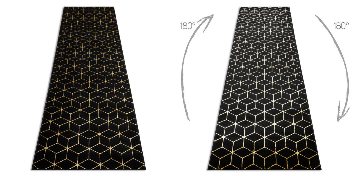 TEPPICH Gloss 70/200 cm - Schwarz, Textil (70/200cm) - rugsX