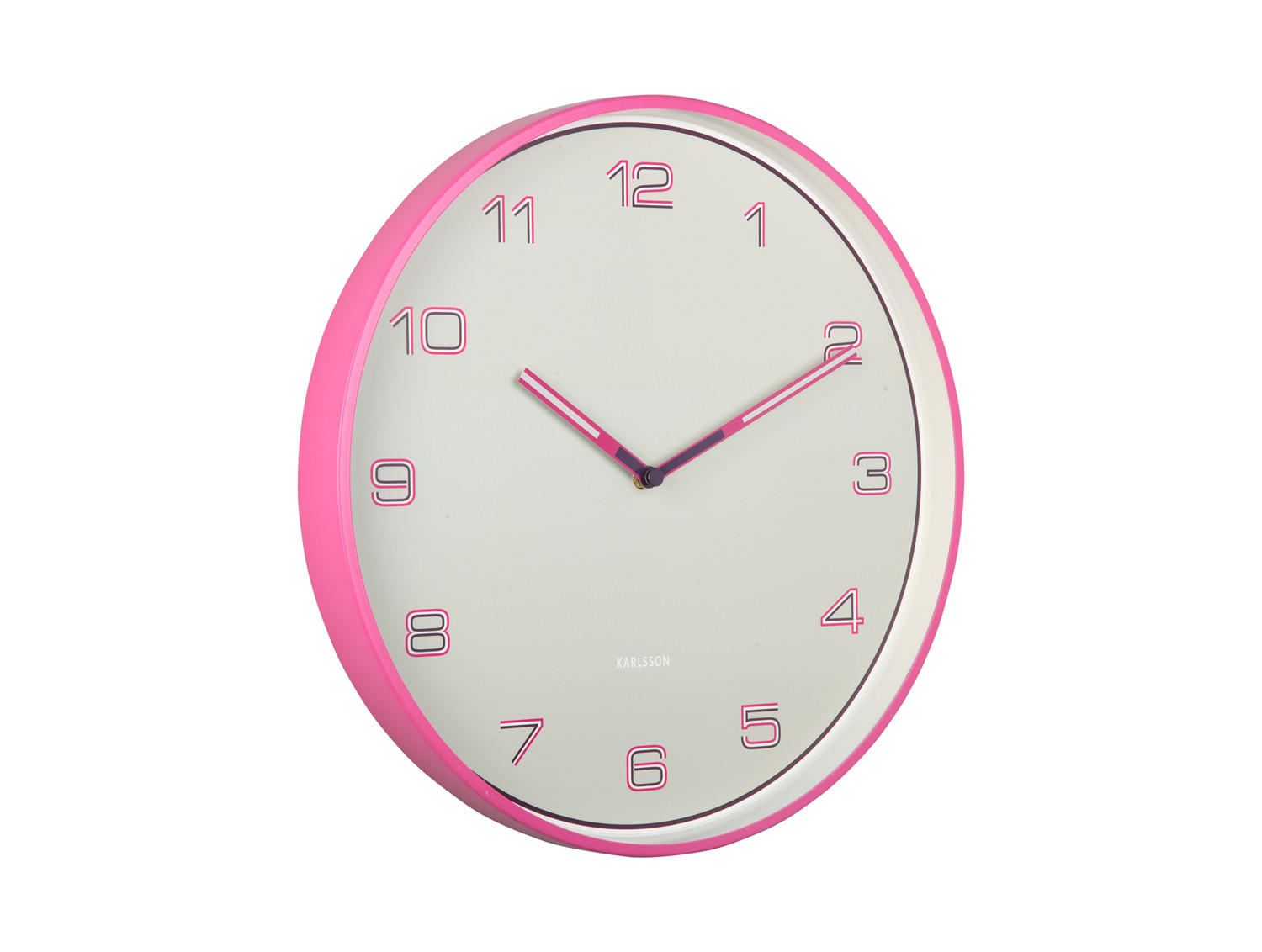 WANDUHR Lined Numbers Ø40 cm - Pink, Metall (40/1/40cm) - Karlsson