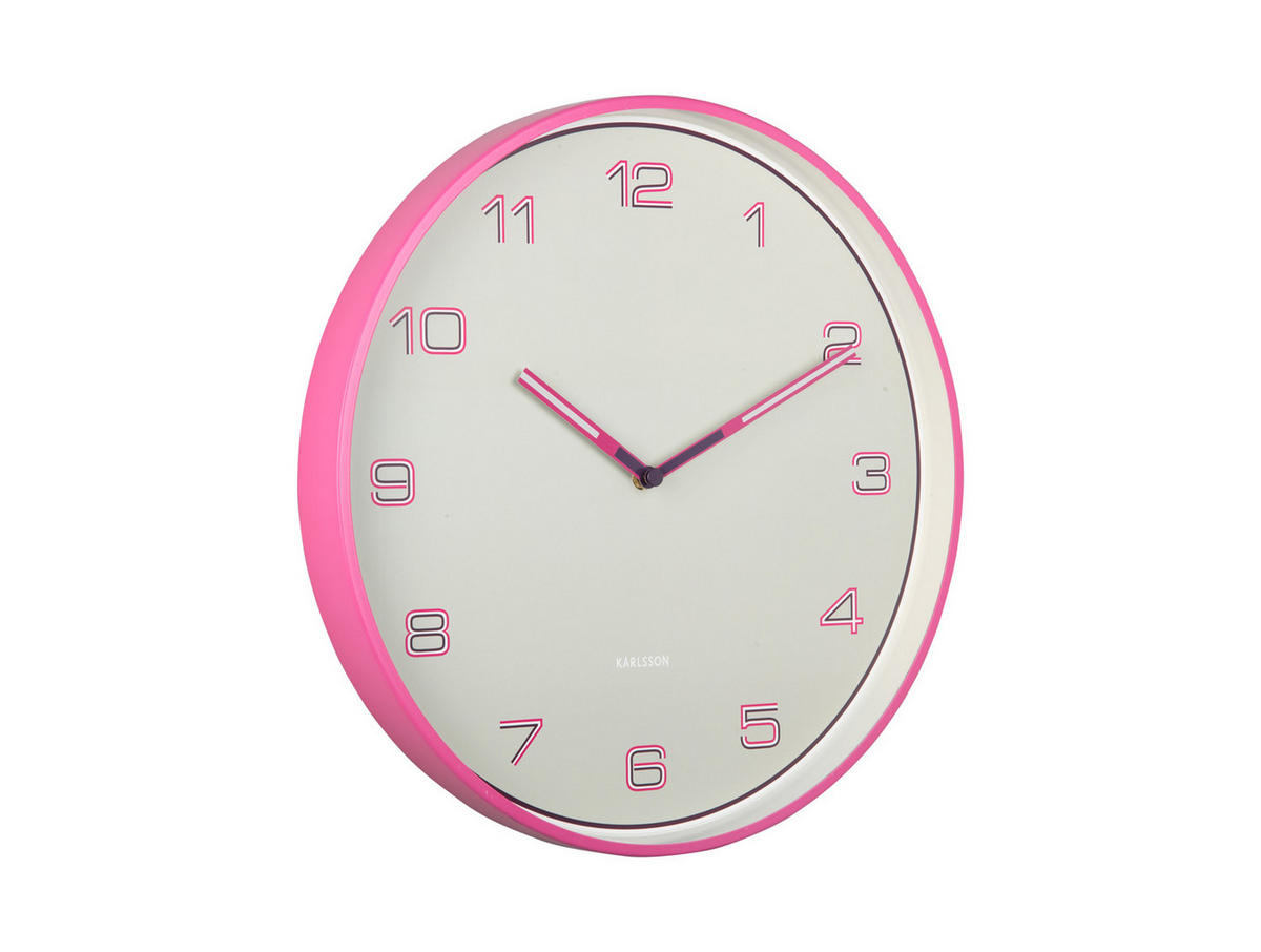 WANDUHR Lined Numbers Ø40 cm - Pink, Metall (40/1/40cm) - Karlsson