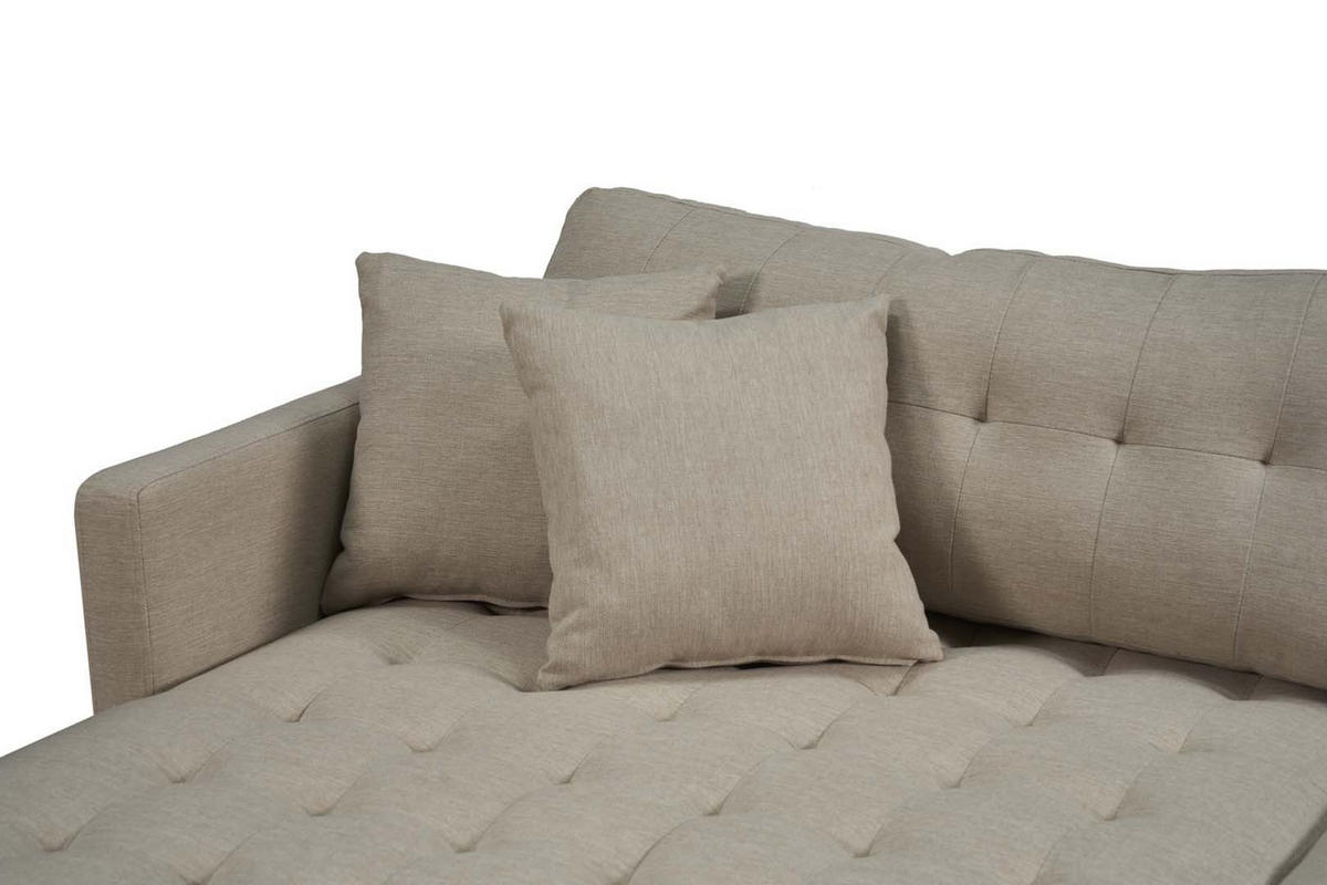 ECKSOFA Stoff sandfarben - Sandfarben, Textil (290/177cm) - ebuy24