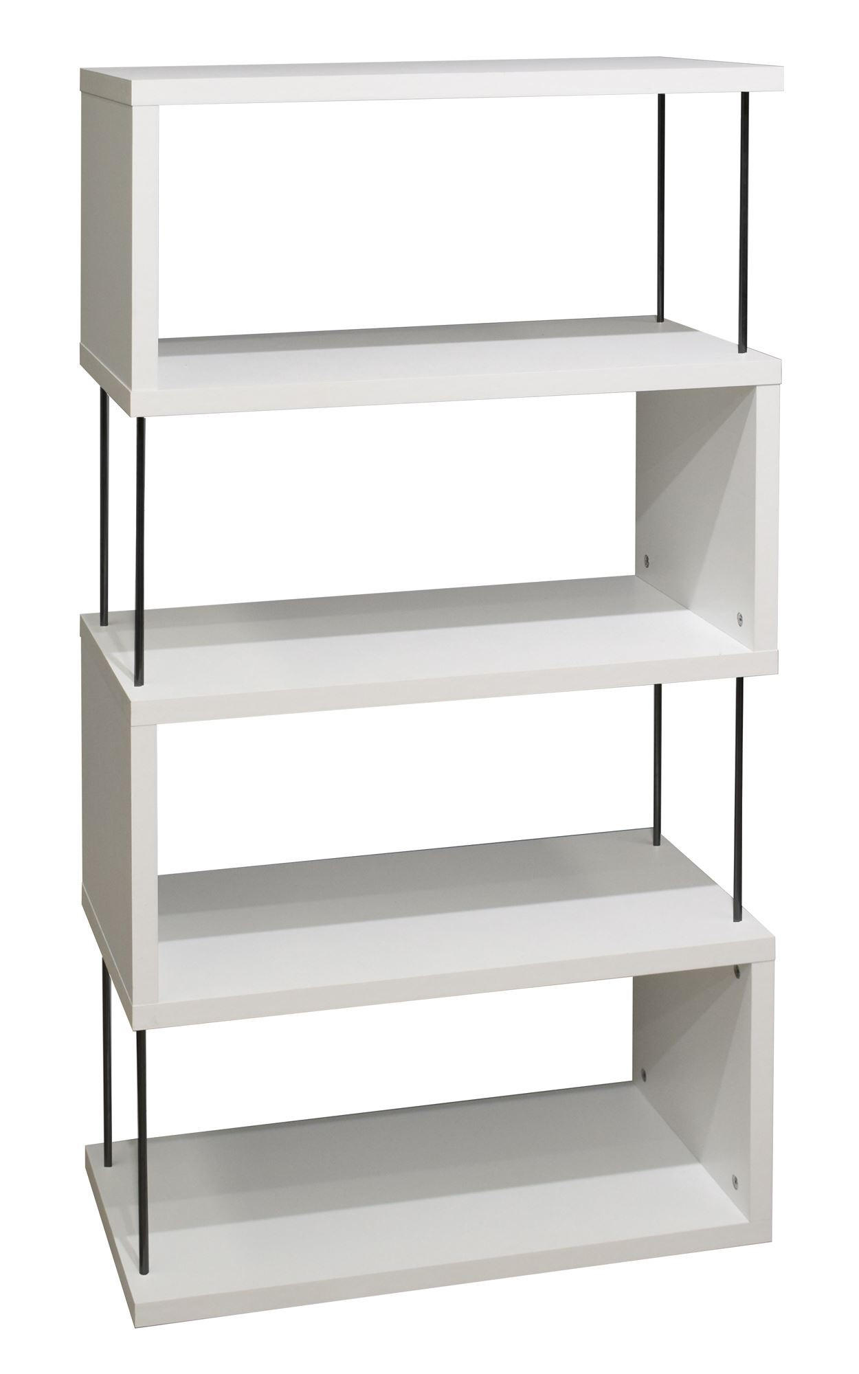 REGAL Elga 66x33x126 aus Holzwerkstoff in der Farbe weiß matt lack - Weiß/Grau, Kunststoff (66/126/33cm) - 58aufmkessel