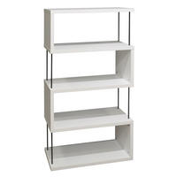 REGAL Elga 66x33x126 aus Holzwerkstoff in der Farbe weiß matt lack - Weiß/Grau, Kunststoff (66/126/33cm) - 58aufmkessel