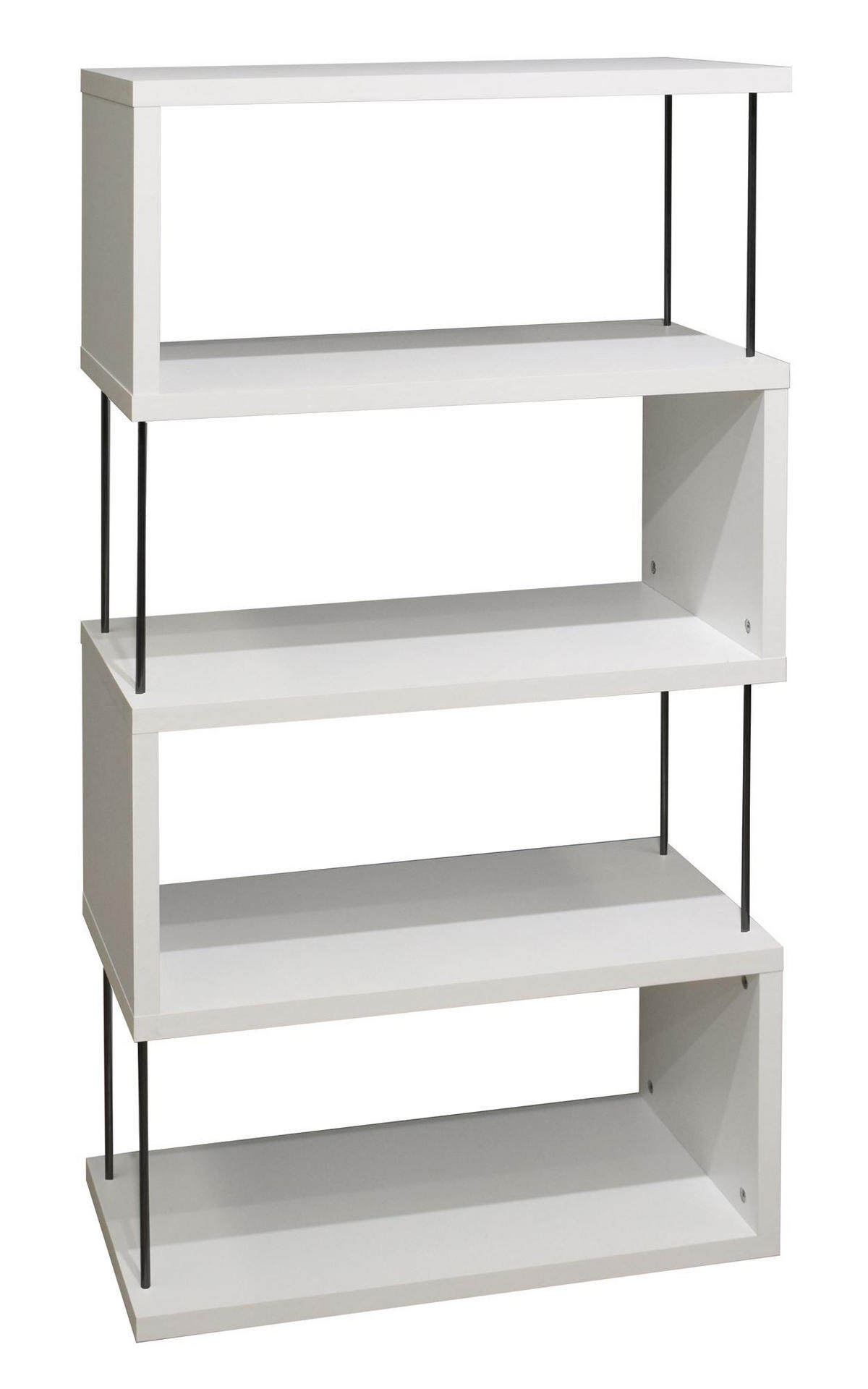 REGAL Elga 66x33x126 aus Holzwerkstoff in der Farbe weiß matt lack - Weiß/Grau, Kunststoff (66/126/33cm) - 58aufmkessel