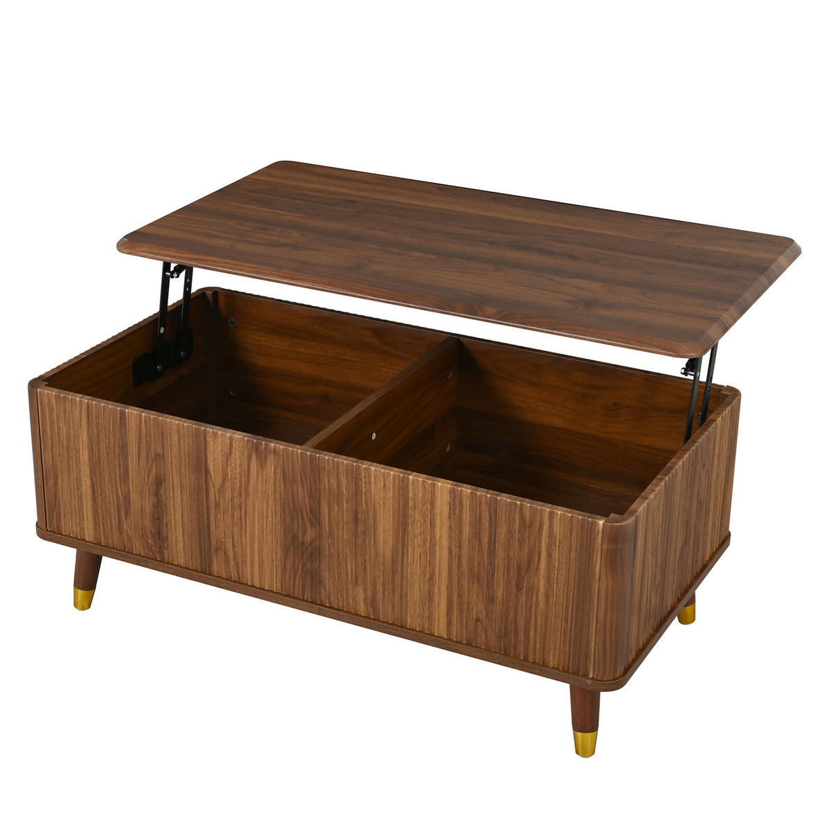 COUCHTISCH 97/52/56,5 cm nussbaum aus MDF höhenverstellbar - Walnussfarben, Holzwerkstoff (97/52/56.5cm) - OKWISH