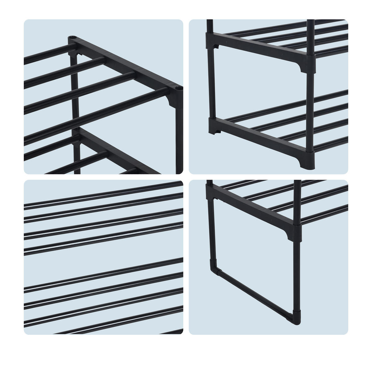 BOTNÍK - černá, kov/plast (45/174/30cm) - Relaxdays