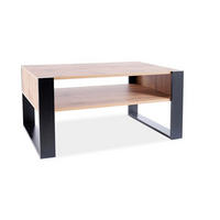 COUCHTISCH Gema Wotan Eiche / schwarz 100 / 64 / 50cm - Schwarz/Grau, Glas/Holz (64/100/50cm) - Feldmann-Wohnen