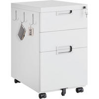 BÜROCONTAINER Weiß abschließbar, mit 3 Schubladen - Weiß, Metall (52/67/39cm) - Hoobro