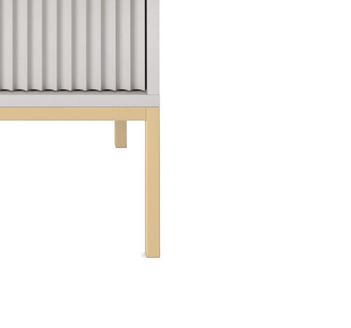 NACHTTISCH Nova - NOC, Geriffelte Front mit Goldenes Griffdesign 54x39x56 cm Grau - Goldfarben/Graphitfarben, Holzwerkstoff/Kunststoff (54/56/39cm) - DomoHome