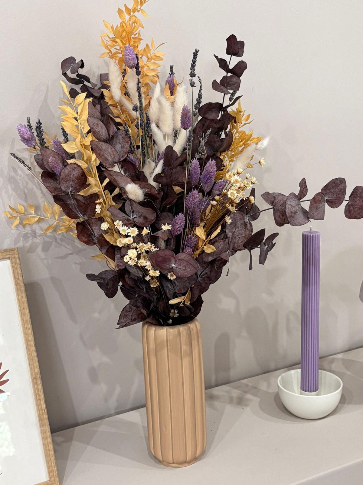 TROCKENBLUMENSTRAUSS Purple Harmony - 50 cm - Lila, Naturmaterialien (50cm) - Lykke & You