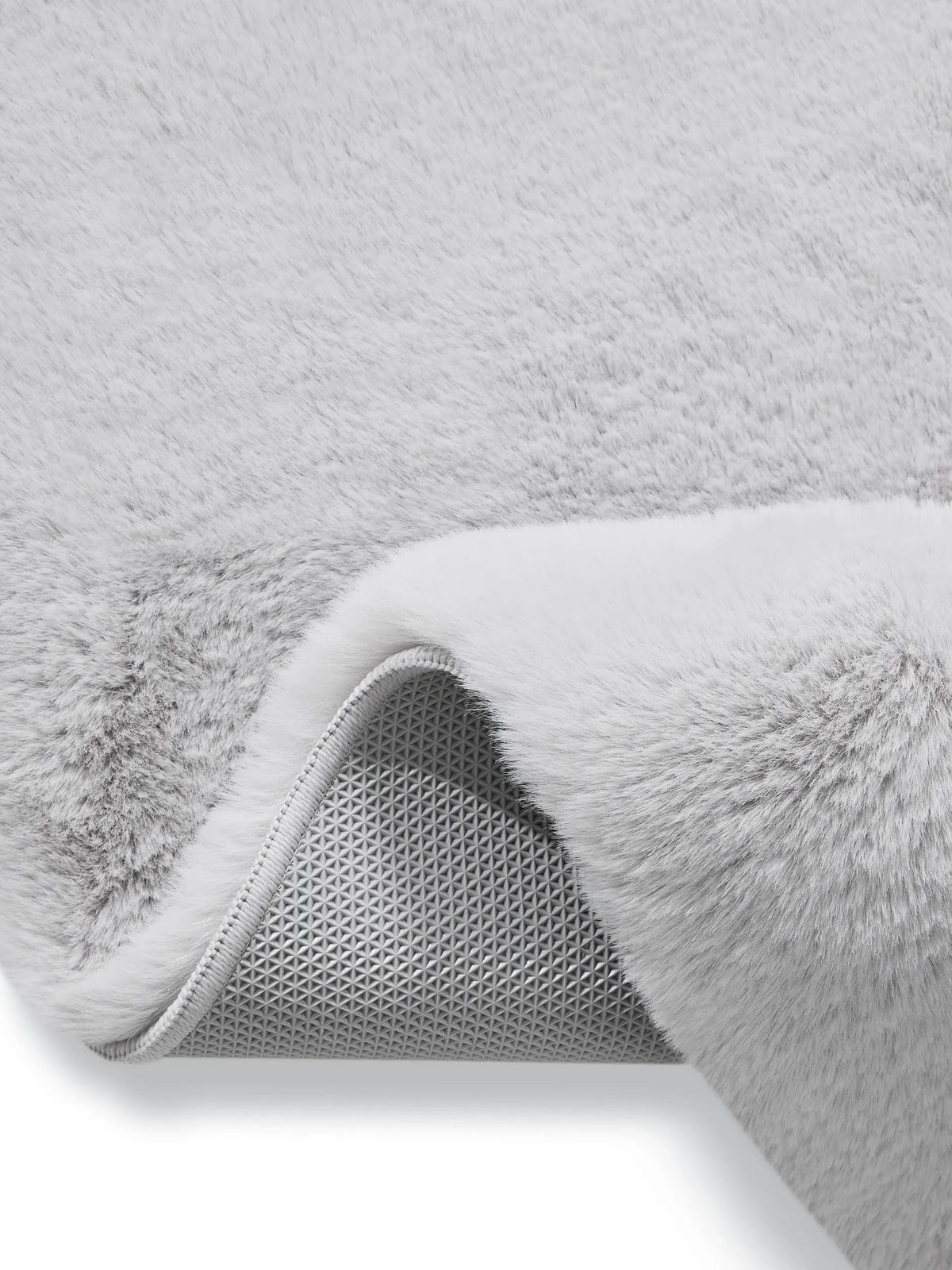 KUNSTFELL-TEPPICH Dave Grau ø 80 cm rund - Grau, Textil (80/80cm) - benuta Nest