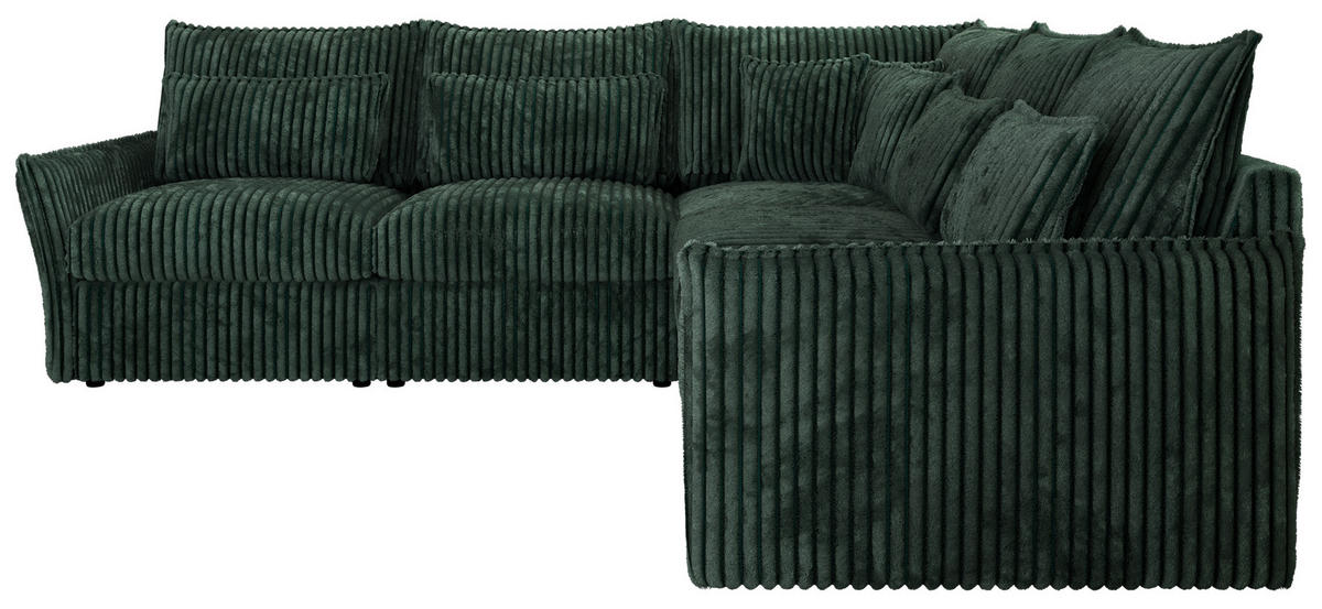 ECKSOFA VERSO L Grün Cord - Schwarz/Grün, Kunststoff/Textil (270/270cm) - MKS