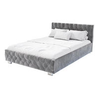 POLSTERBETT Nizza Dunkelgrau 140x200 cm mit Matratze - Dunkelgrau, Holz (140/200cm) - Juskys