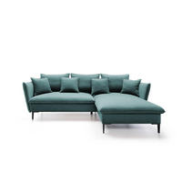 ECKSOFA Rossa Türkis, mit Schlaffunktion und Kissen Rechts - Türkis, Holzwerkstoff (258/167cm) - Bettso