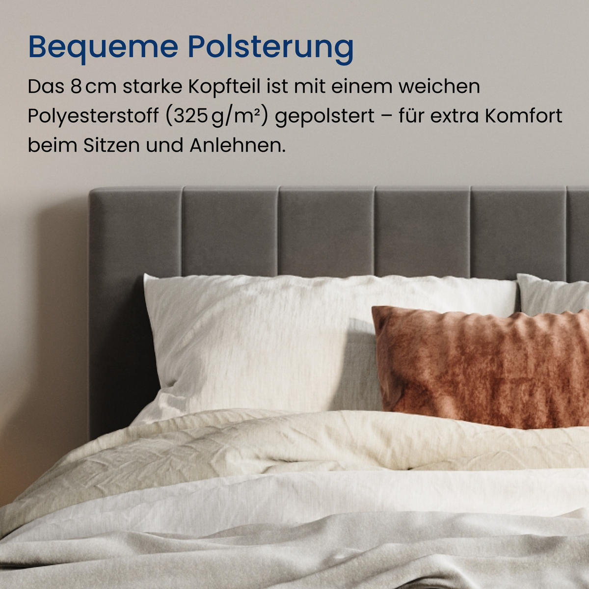 POLSTERBETT 160x200 cm in Dunkelgrau - Dunkelgrau, Naturmaterialien (160/200cm) - Home Collective