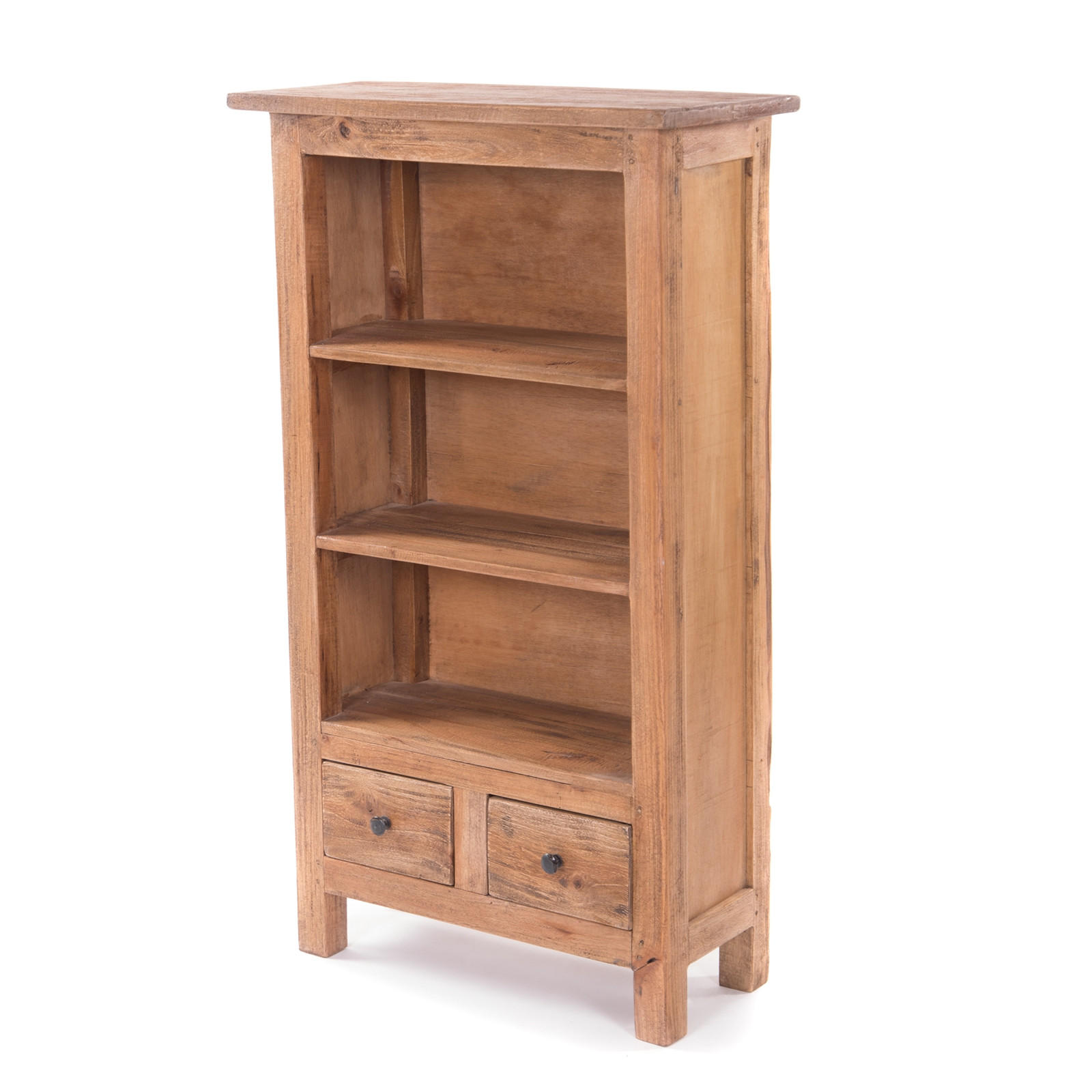 BÜCHERSCHRANK Libros Mahagoni Massivholz, 3 Ebenen, 2 Schubladen naturfarben - Naturfarben, Holz (57/102/26cm) - DESIGN DELIGHTS